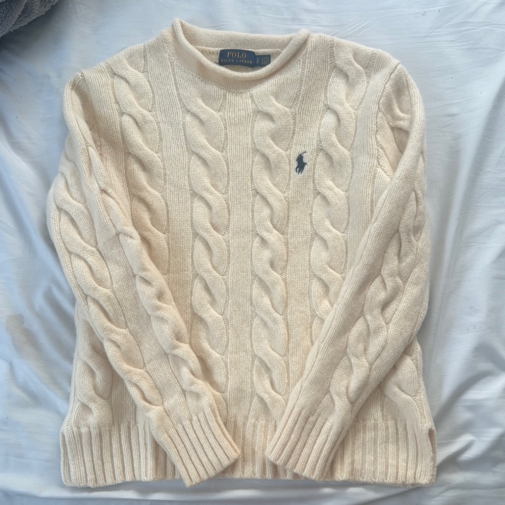 COPY - Polo by Ralph Lauren Cream Crewneck Cable Knit Sweater